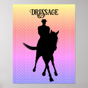 Dressage-paard en Rider-silhouette Poster
