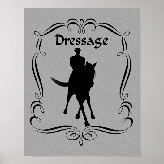 Dressage-paard en Rider-silhouette Poster (Voorkant)