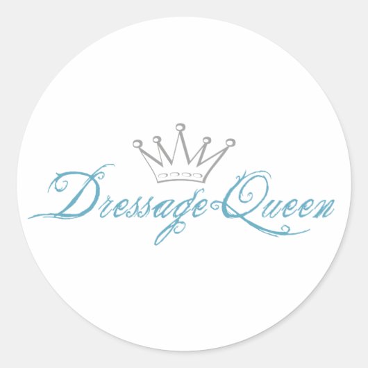 Dressage Queen Ronde Sticker (Voorkant)