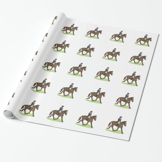 Dressage Rider bij Trot Cadeaupapier (Uitgerold)