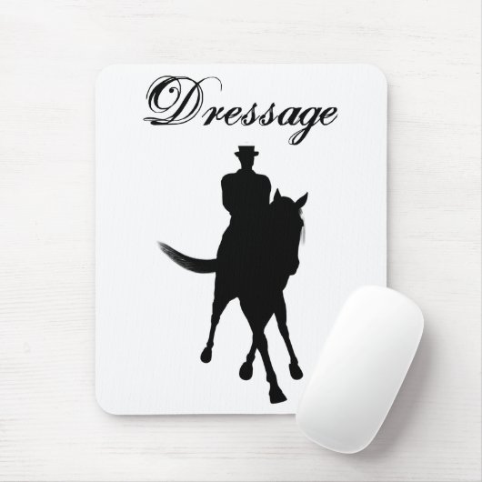 Dressage Rider en Horse Silhouette Muismat (Met muis)