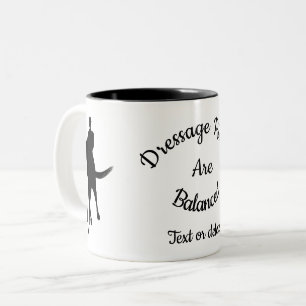 Dressage Riders zijn evenwichtig, Silhouette Tweekleurige Koffiemok
