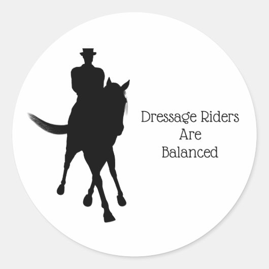 Dressage Riders zijn evenwichtige paarden Ronde Sticker (Voorkant)