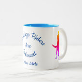 Dressage Riders zijn gebalanceerd kleurensilhouet Tweekleurige Koffiemok (Voorkant rechts)