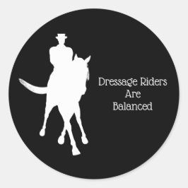 Dressage Riders zijn gebalanceerd paardenwit Ronde Sticker