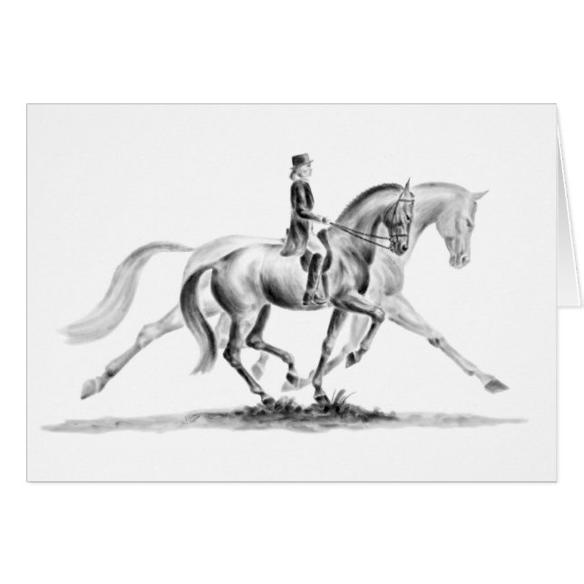 Dressage Trot Drawing by Kelli Swan (Voorkant Horizontaal)
