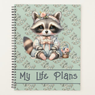Dressed Cottagecore Raccoon Pastel Multomap Planner