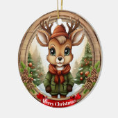 Dressed Whimsical Reindeer Fun Holiday Season 🦌🎄 Keramisch Ornament (Links)