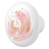 Dresser Drawer Pull Roze Roze Bud Keramische Knop (Rechts)