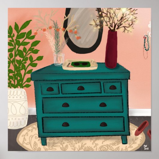 Dresser in een Snazzy Place Poster (Voorkant)