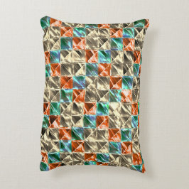 Dressiebeige, cyaan- en koraalhoudende tegels of b accent kussen