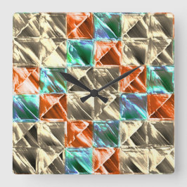 Dressiebeige, cyaan- en koraalhoudende tegels of b vierkante klok