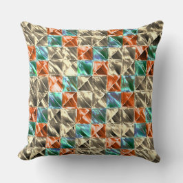 Dressiebeige, munt- en koraalhoudende tegels of be kussen