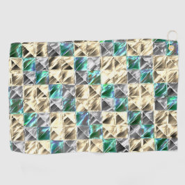 Dressiemint, beige en zilverkleurige tegels of gek golfhanddoek
