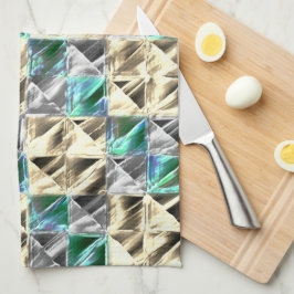 Dressiemint, beige en zilverkleurige tegels of gek theedoek