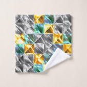 Dressiemint, gouden en zilverkleurige tegels of be bad handdoek (Wasdoekje)