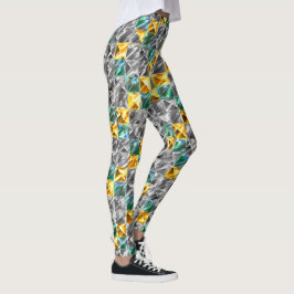 Dressiemint, gouden en zilverkleurige tegels of be leggings