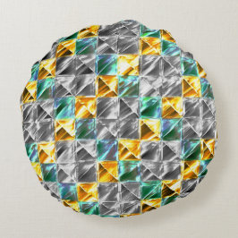 Dressiemint, gouden en zilverkleurige tegels of be rond kussen