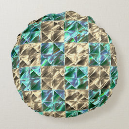 Dressiemunt groen tot beige tegels of gekleurde sc rond kussen