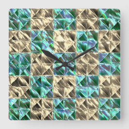 Dressiemunt groen tot beige tegels of gekleurde sc vierkante klok