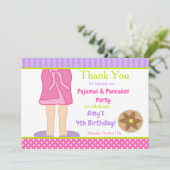 Dressing Gown Pyjama's en Pannenkoeken Party Bedankkaart (Staand voorkant)
