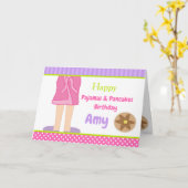 Dressing Gown Pyjama's en Pannenkoeken Party Kaart (Gele Bloem)