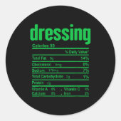Dressing Nutrition Facts Family Matching Christmas Ronde Sticker (Voorkant)