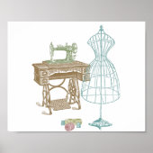  Dressmaker Kit illustratie Poster (Voorkant)