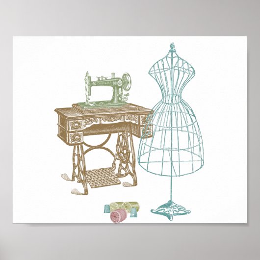 Dressmaker Kit illustratie Poster (Voorkant)
