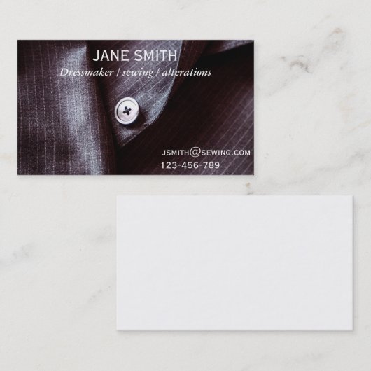 Dressmaker, naai- en kleermakerswerk visitekaartje (Voorkant / Achterkant)