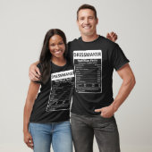 Dressmaker Nutrition Facts Sarcastic Graphic T-shirt (Unisex)