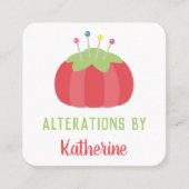 Dressmaker Pincushion Alterations Handmade Vierkante Visitekaartje (Voorkant)