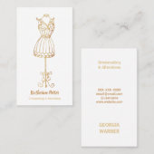 Dressmaker Seamstress Gold Glitter Mannequin Busin Visitekaartje (Voorkant / Achterkant)