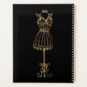 Dressmaker Seamstress Gold Glitter Mannequin Planner (Achterkant)