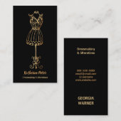 Dressmaker Seamstress Gold Glitter Mannequin Visitekaartje (Voorkant / Achterkant)