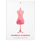 Dressmaker Seamstress Kleding Mannequin Cl. Klembord (Achterkant)