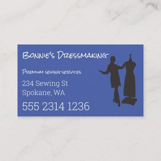 Dressmaker Tailor Creëer Uw eigen Easy Generic Bus Visitekaartje (Achterkant)