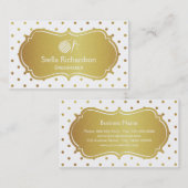 Dressmaker Thread Ball Knitting - White Gold Stipp Visitekaartje (Voorkant / Achterkant)