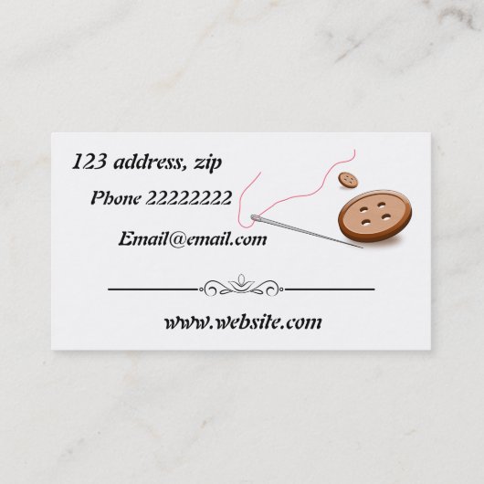 Dressmaker Visitekaartje (Achterkant)