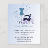 Dressmaker Wijzigingen Blauw Adverteren Flyer (Voorkant)