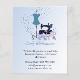 Dressmaker Wijzigingen Blauw Adverteren Flyer
