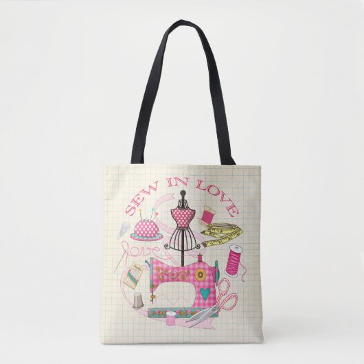 Dressmakers Zien in Liefde, naaistofzak Tote Bag (Voorkant)