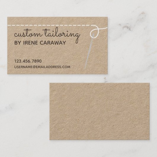 Dressmakingwijzigingen Visitekaartje (Voorkant / Achterkant)