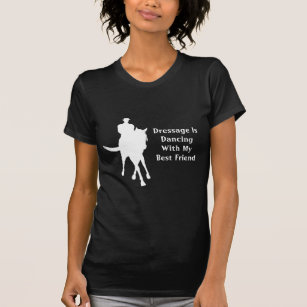 Dressuur dansen met beste vriend paard donker t-shirt