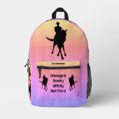 Dressuur dansen met beste vriend paard en ruiter bedrukte rugzak (Voorkant)