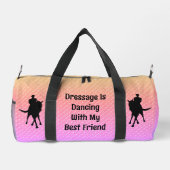 Dressuur dansen met beste vriend paard en ruiter plunjezak (Achterkant)