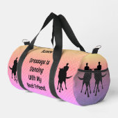 Dressuur dansen met beste vriend paard en ruiter plunjezak (Rechterhoek)