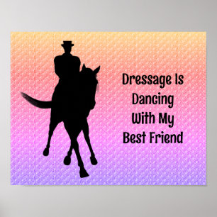 Dressuur dansen met beste vriend paard en ruiter poster
