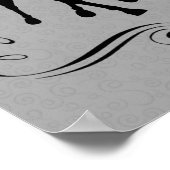 Dressuur evenwichtig paard en ruiter silhouet poster (Hoek)