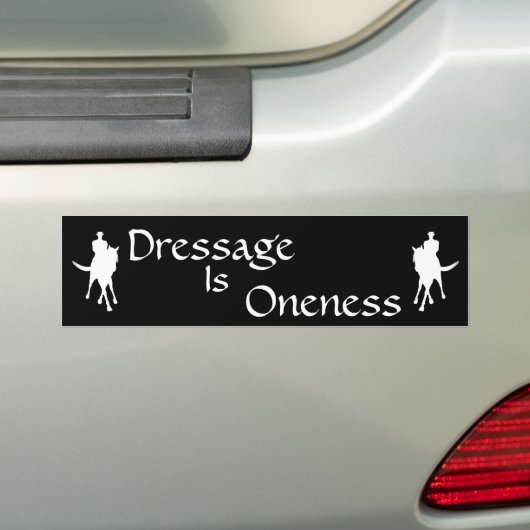 Dressuur is eenheid paard en ruiter bumpersticker (Op auto)